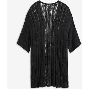 Lang vest met opengewerkt patroon