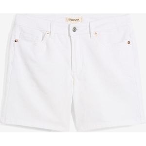 Jeans bermuda mid waist, low stretch