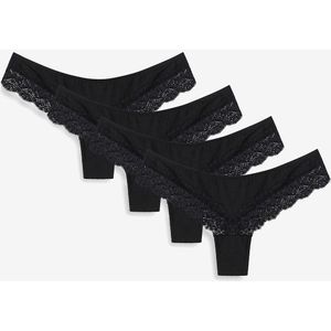 Brazilian slip met kant en biologisch katoen (set van 4)