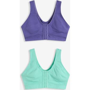 Bh met voorsluiting zonder beugel van biologisch katoen (set van 2)