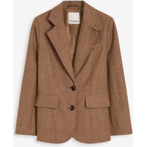 Blazer met  visgraatpatroon en wol