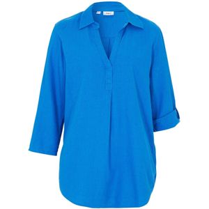 Blouse met linnen en 3/4 mouwen