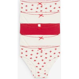 Slip van zachte ribtricot met satijnen strikje (set van 5)