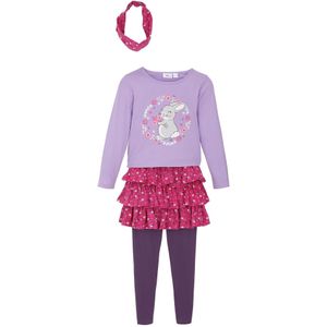 Meisjes shirt, rok, legging en haarband (4-dlg. set)