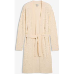 Lang gebreid vest met kabelpatroon