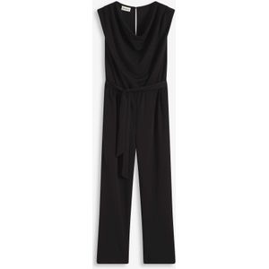 Jersey jumpsuit met schoudervullingen