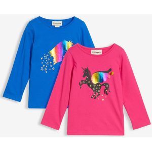 Meisjes longsleeve (set van 2) van biologisch katoen