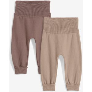 Gebreide baby broek in een katoenmix (set van 2)