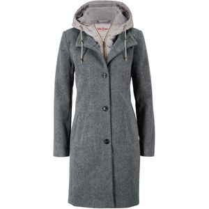 Korte coat met wol, layerlook