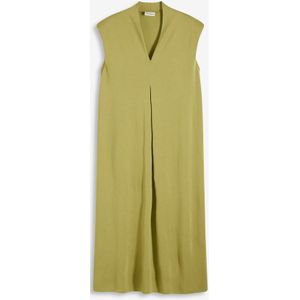 Jersey jurk van viscose piqué met schoudervullingen