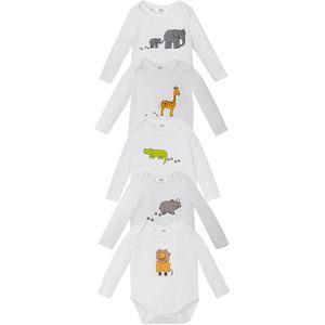 Baby rompertje met lange mouwen (set van 5) van biologisch katoen