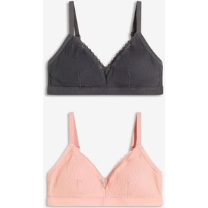 Bralette zonder beugels met gevulde cups en biologisch katoen (set van 2)