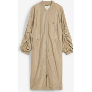 Lange jas met gebreide kraag