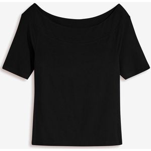 Carmen-shirt van een viscose mix