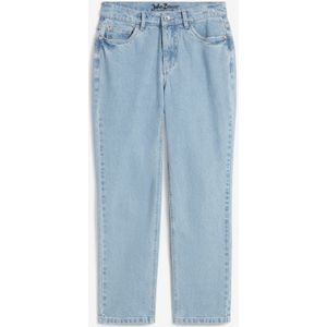 Cropped mid waist jeans, straight