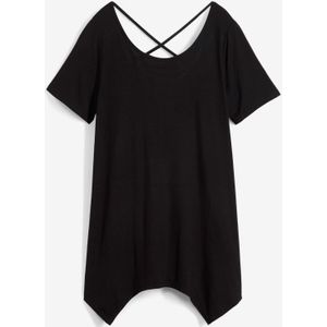 Puntig toelopend longshirt, korte mouw