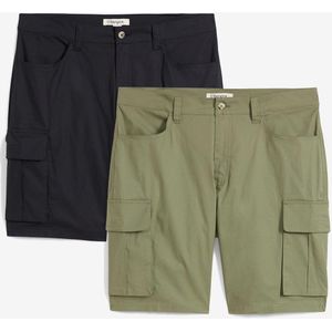 Stretch cargo bermuda (set van 2), regular fit