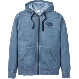 Sweatvest met capuchon in washed out look