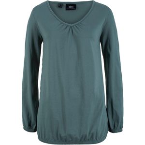 Katoenen longsleeve met elastiek van katoen