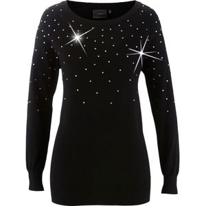 Lange trui met glittersteentjes