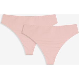 High waist string van glanzend materiaal (set van 2)
