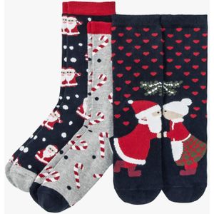 Kerstsokken (3 paar) met katoen