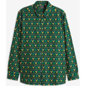 Overhemd met kerstprint en lange mouwen