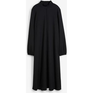 Midi jurk van gestructureerde crêpe