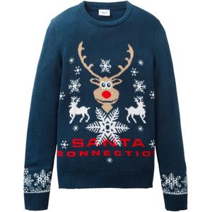 Fijngebreide trui met een kerstmotief