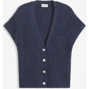 Mouwloos vest met decoratieve knopen