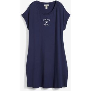 Jersey jurk met borduursel van een vicose-elastanmix