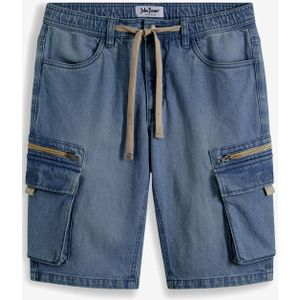 Lange jeans short met cargozakken, regular fit