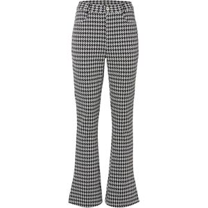 Jacquard broek met split en pied-de-poule