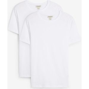 T-shirt van biologisch katoen, slim fit (set van 2)