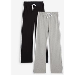 Jersey broek van katoen met stretch (set van 2)