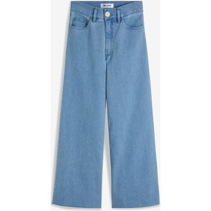 Wide leg jeans met high waist, cropped