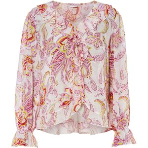 Gedessineerde blouse met volants