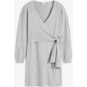 Gebreide jurk in wikkellook