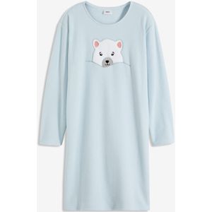 Fleece nachthemd met applicatie