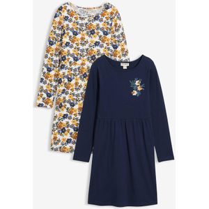 Meisjes jersey jurk (set van 2) van biologisch katoen