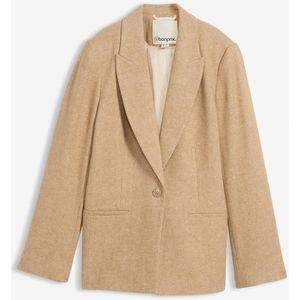 Wollen blazer met visgraatpatroon