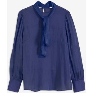 Blouse met strik van glanzend satijn