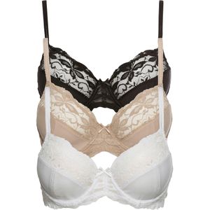 Beugel bh met delicaat kant (set van 3)