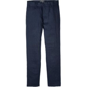 Regular fit linnen chino met comfortband, straight