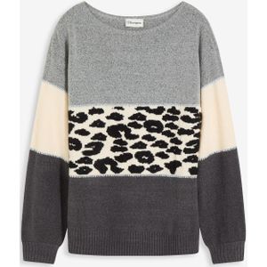 BODYFLIRT - Oversized Trui - Gestreept - Wijde Ronde Hals