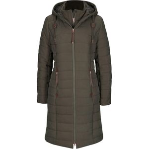 Lange gewatteerde jas, 2-in-1 look