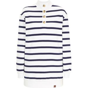 Lange sweater met schipperskraag