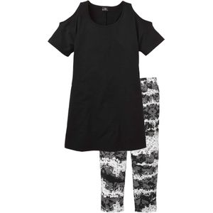 Capri pyjama met korte mouwen (2-dlg. set)