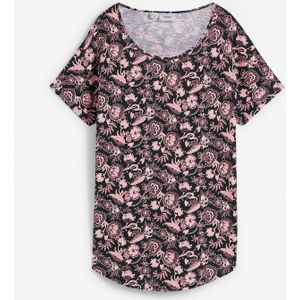 Losjes vallend slub shirt met afgeronde onderrand van biologisch katoen