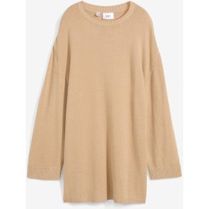 Lange, fijngebreide trui met zijsplitten